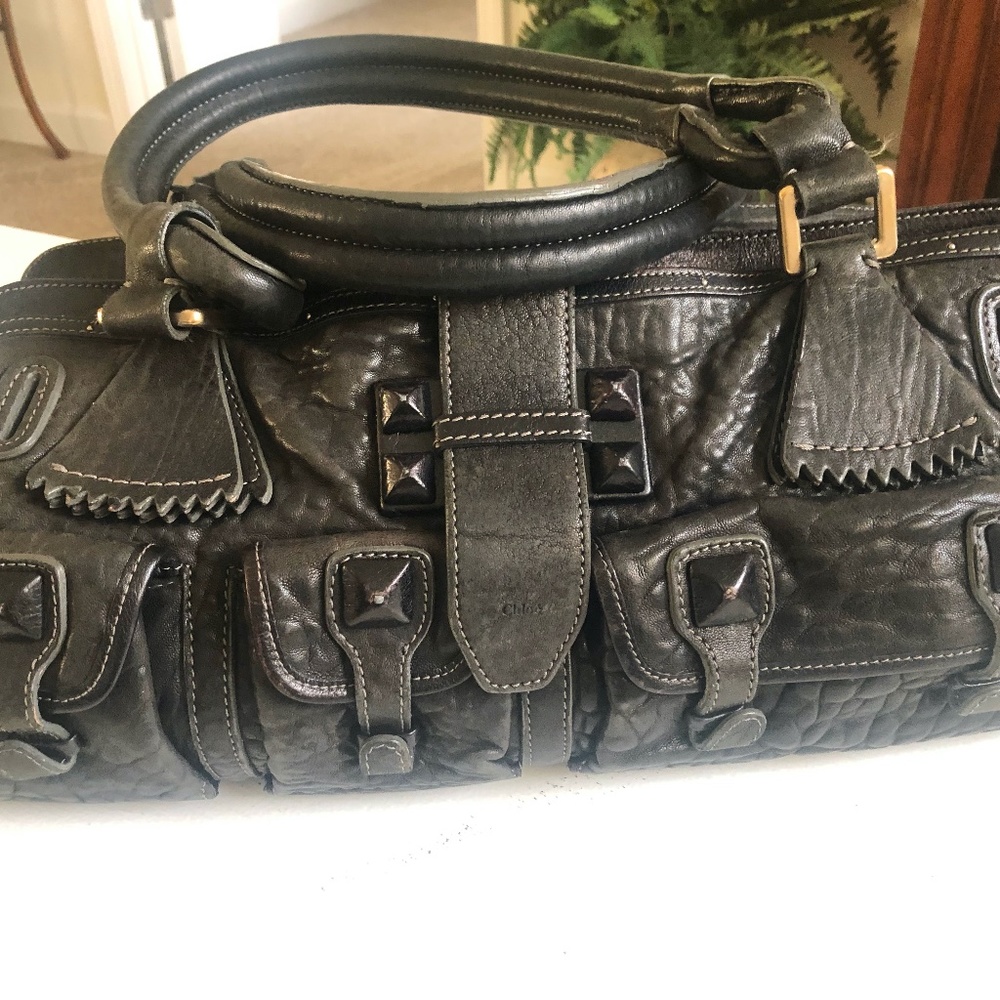 Chloe dark gray Elvire goatskin bag